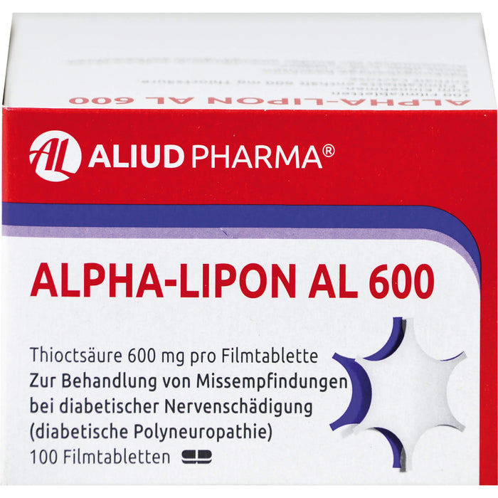 ALPHA-LIPON AL 600 Tabletten zur Behandlung von Missempfindungen bei diabetischer Nervenschädigung, 100 pc Tablettes