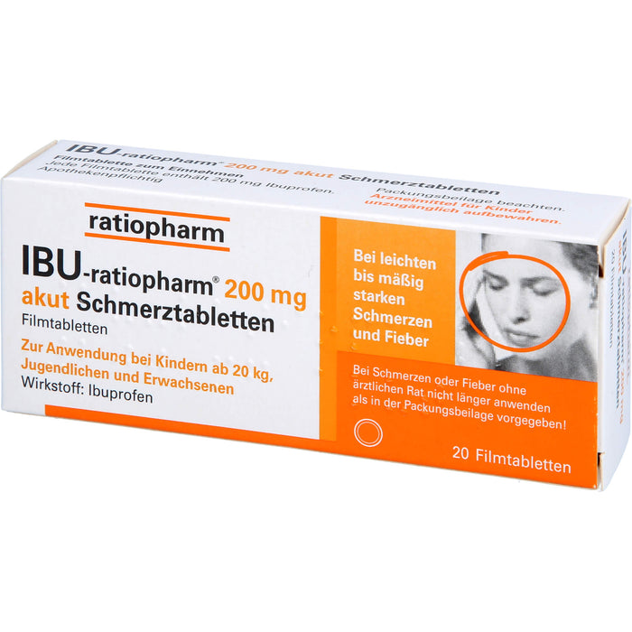 Ibu-ratiopharm 200 akut Tabletten, 20 pc Tablettes