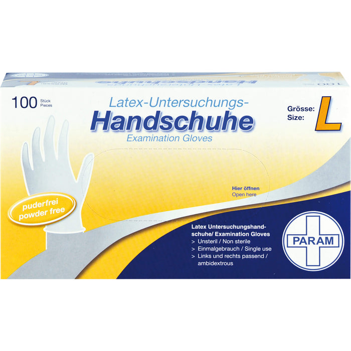 Einmal Handschuhe Latex puderfrei L, 100 pcs. Gloves