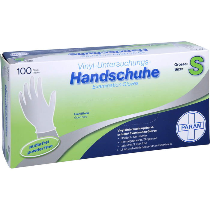 PARAM Einmal Handschuhe Vinyl puderfrei S, 100 St. Handschuhe