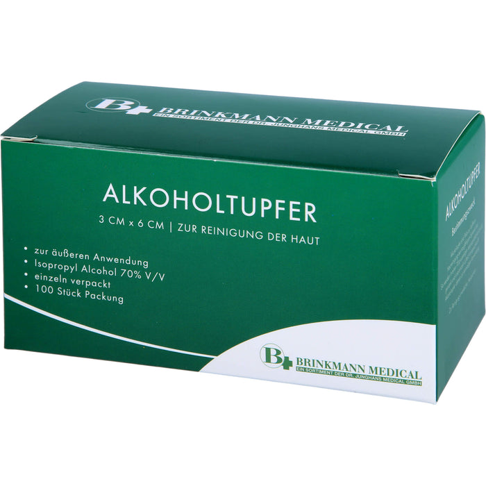 Alkoholtupfer 3x6cm steril, 100 St TUP