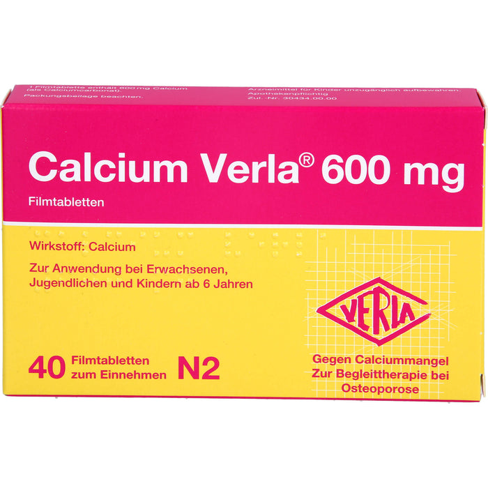 Calcium Verla 600 mg Filmtabletten, 40 St. Tabletten