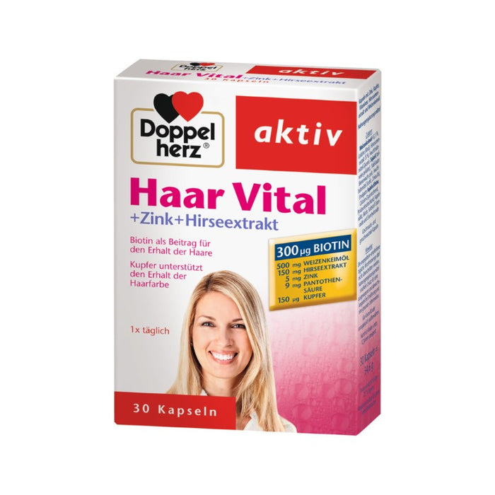 Doppelherz Haar Vital + Zink + Hirseextrakt, 30 pcs. Capsules