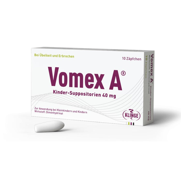 Vomex A 40 mg Kinder-Suppositorien, 10 pc Suppositoires