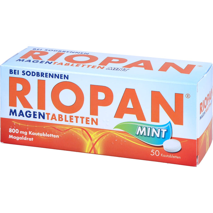 RIOPAN Magentabletten bei Sodbrennen Kautabletten Mint, 50 pcs. Tablets