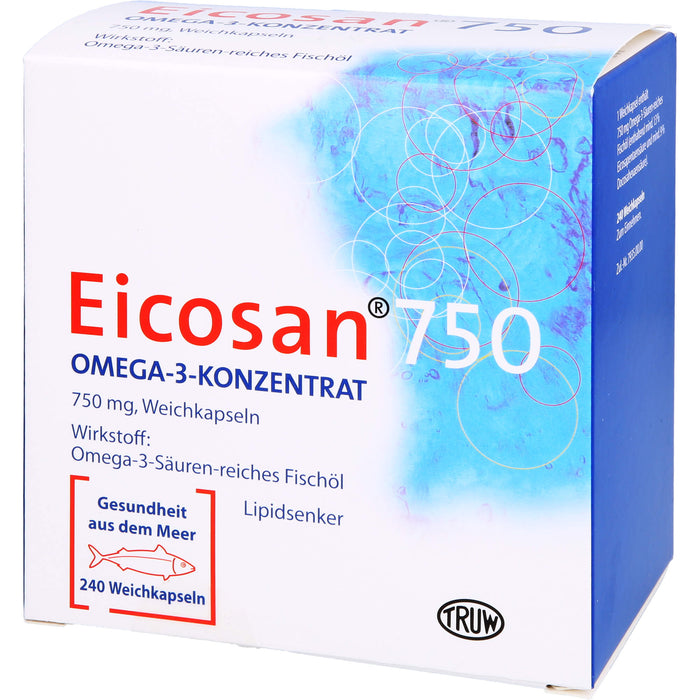 Eicosan 750 Omega-3-Konzentrat, 750 mg, Weichkapseln, 240 St. Kapseln