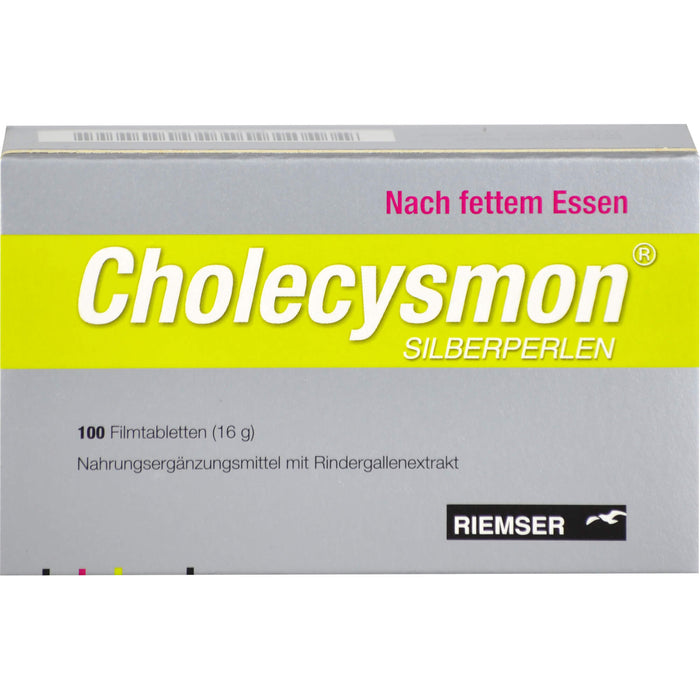 Cholecysmon Silberperlen nach fettem Essen Filmtabletten, 100 pc Tablettes