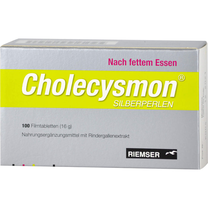 Cholecysmon Silberperlen nach fettem Essen Filmtabletten, 100 pc Tablettes