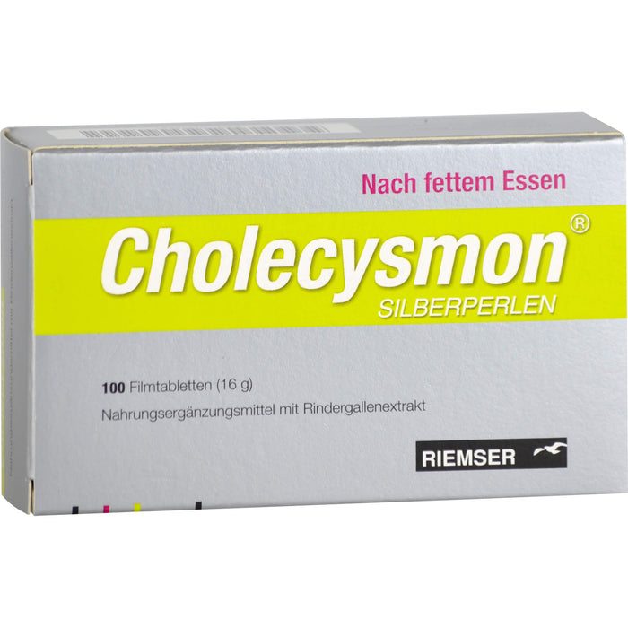 Cholecysmon Silberperlen nach fettem Essen Filmtabletten, 100 pc Tablettes