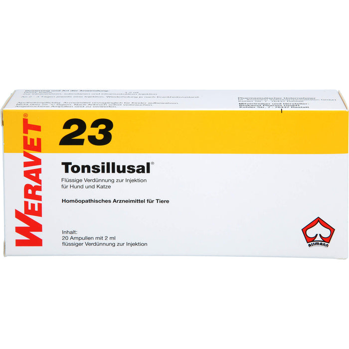 WERAVET  23 Tonsillulal Ampullen für Hunde und Katzen, 20 ml Lösung