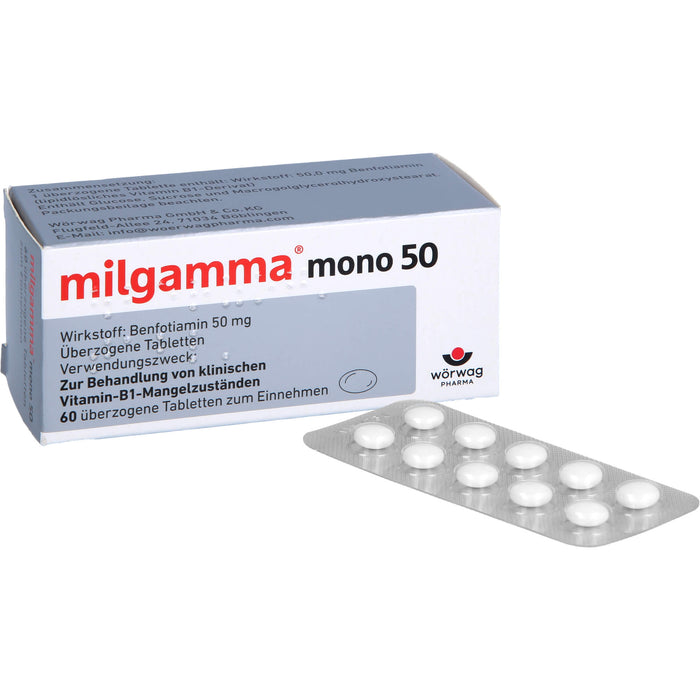 milgamma mono 50 Tabletten bei Vitamin-B1-Mangelzuständen, 60 pcs. Tablets