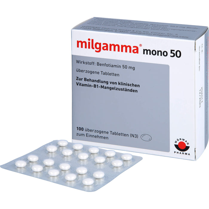 milgamma mono 50 Tabletten bei Vitamin B1 Mangelzuständen, 100 St. Tabletten