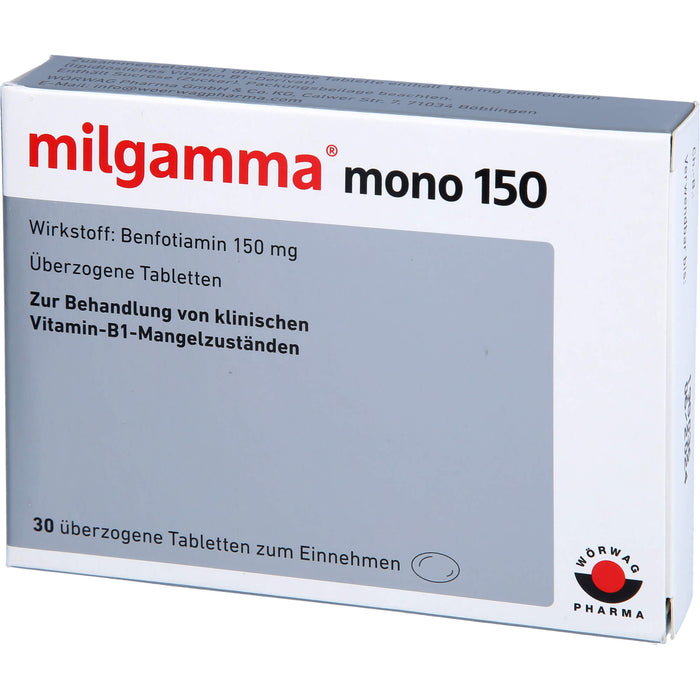 milgamma mono 150 Tabletten bei Vitamin-B1-Mangelzuständen, 30 St. Tabletten