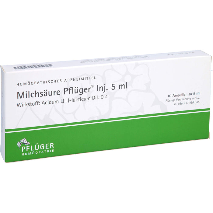 Milchsäure Pflüger Inj. 5 ml flüssige Verdünnung, 10 St. Ampullen