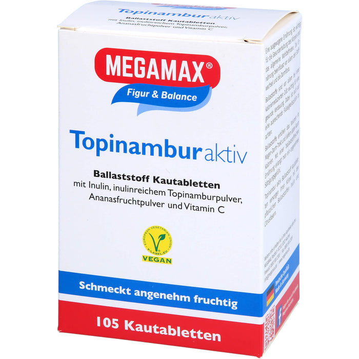 MEGAMAX Figur & Balance Topinambur Aktiv Ballaststoff Kautabletten, 105 pc Tablettes