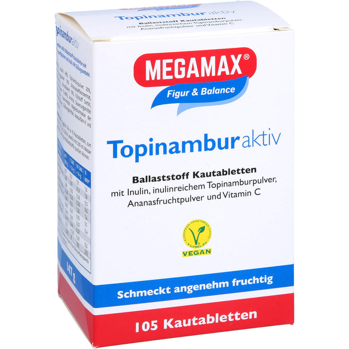 MEGAMAX Figur & Balance Topinambur Aktiv Ballaststoff Kautabletten, 105 pc Tablettes