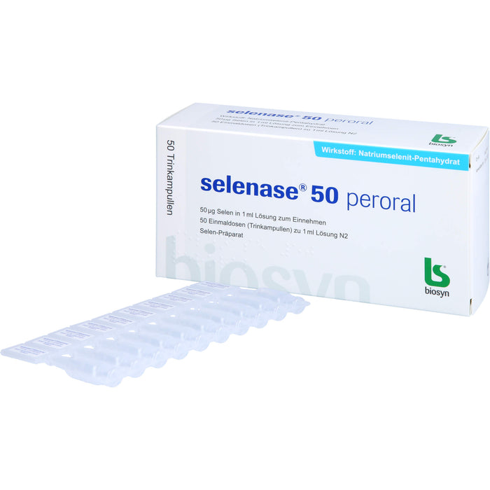 selenase 50 peroral Selen-Präparat Lösung zum Einnehmen, 50 pcs. Ampoules