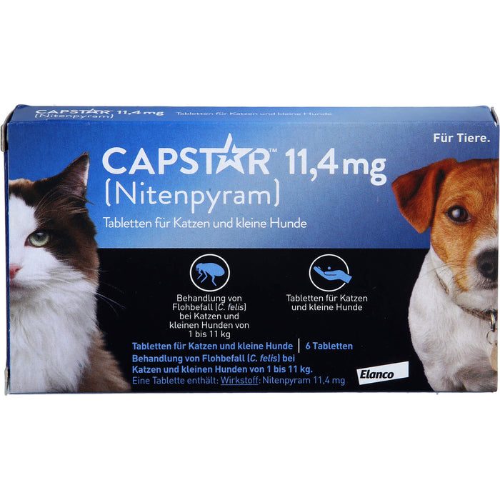 CAPSTAR 11,4 mg Tabletten für Katzen und kleine Hunde bei Flohbefall, 5 St. Tabletten