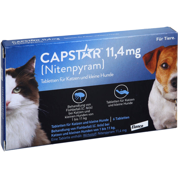 CAPSTAR 11,4 mg Tabletten für Katzen und kleine Hunde bei Flohbefall, 5 pc Tablettes