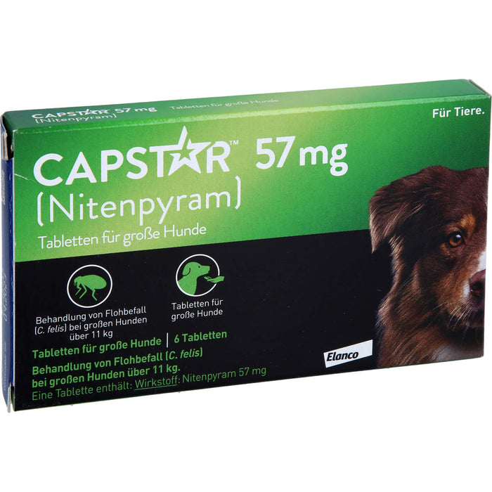 CAPSTAR 57 mg Tabletten für große Hunde bei Flohbefall, 6 pc Tablettes