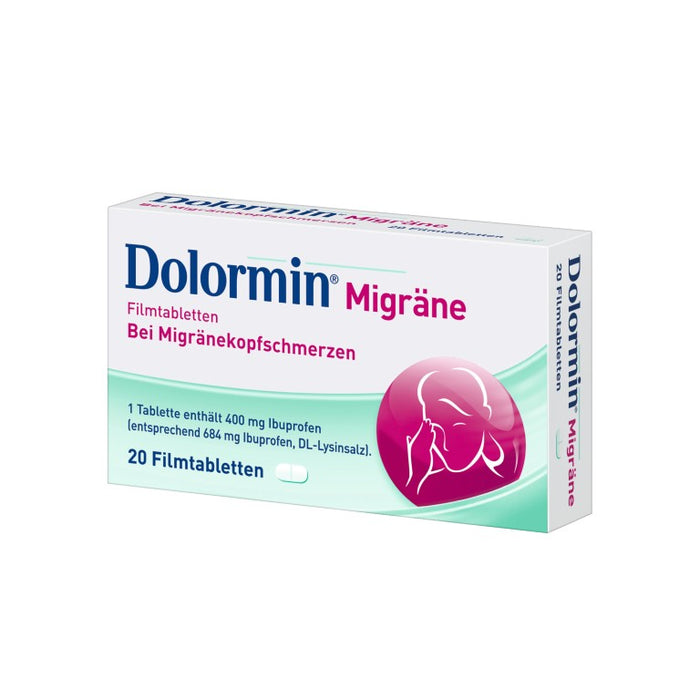 Dolormin Migräne Filmtabletten bei Migränekopfschmerzen, 20 pcs. Tablets