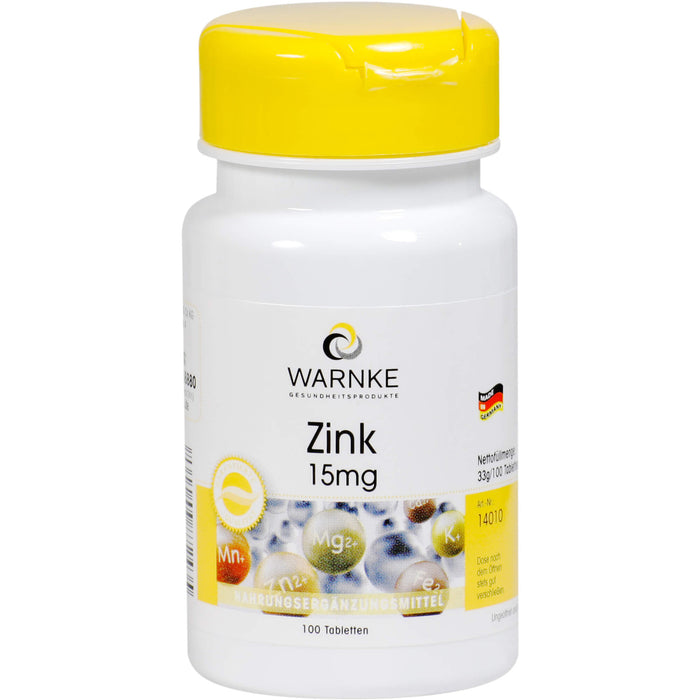 WARNKE Zink 15 mg Tabletten, 100 pc Tablettes