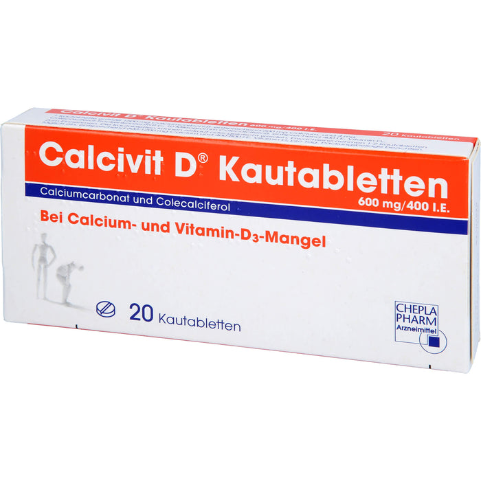 Calcivit D Kautabletten 600 mg/400 I.E., 20 pcs. Tablets