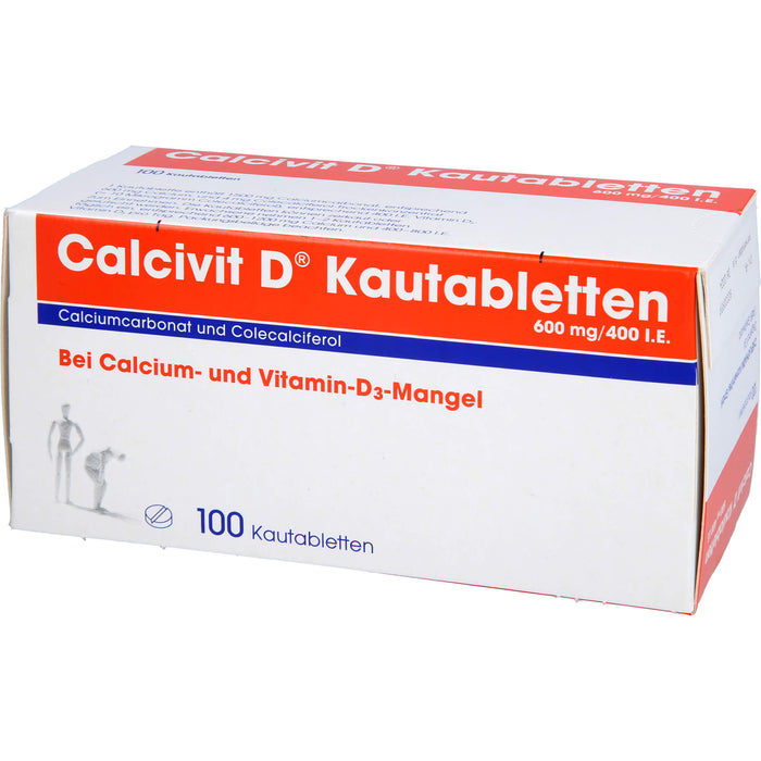 Calcivit D Kautabletten 600 mg/400 I.E., 100 St. Tabletten