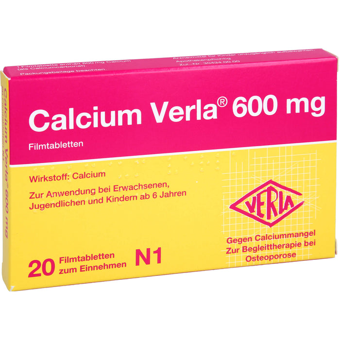 Calcium Verla 600 mg Filmtabletten, 20 St. Tabletten