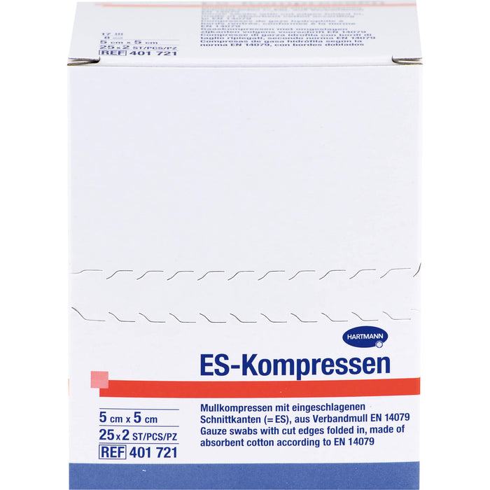 HARTMANN ES-Kompressen steril 5 cm x 5 cm Mullkompressen, 50 pc Compresses