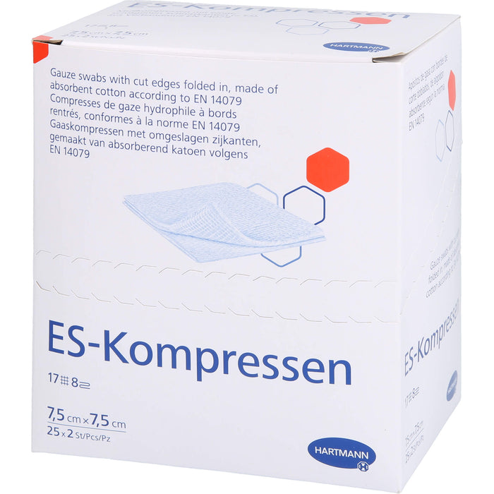 HARTMANN ES-Kompressen 7,5 cm x 7,5 cm steril, 50 St. Kompressen