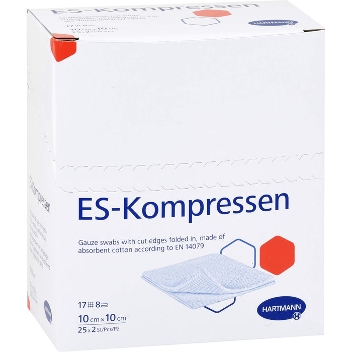 HARTMANN ES-Kompressen steril 10 cm x 10 cm Mullkompressen, 50 St. Kompressen