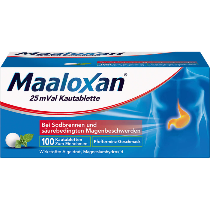 Maaloxan 25 mVal Kautabletten bei Sodbrennen, 100 St. Tabletten