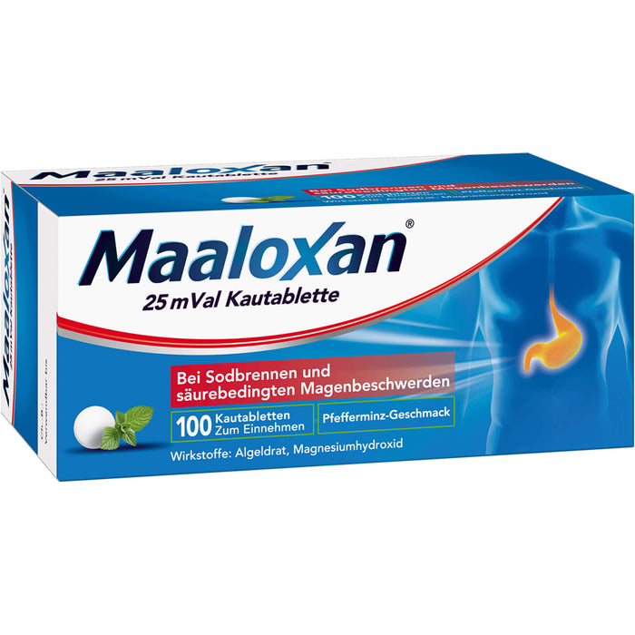 Maaloxan 25 mVal Kautabletten bei Sodbrennen, 100 pcs. Tablets