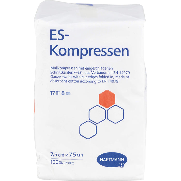 ES-Kompressen unsteril 8fach 7,5 x 7,5 cm, 100 pc Compresses