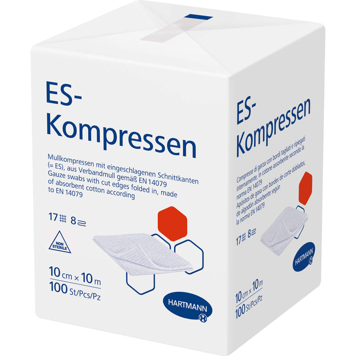 ES-Kompressen 10 x 10 cm unsteril  Mullkompressen, 100 St. Kompressen