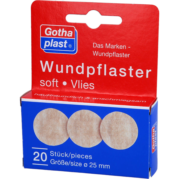 Gothaplast Wundpflaster soft Vlies Ø 25 mm, 20 pcs. Patch