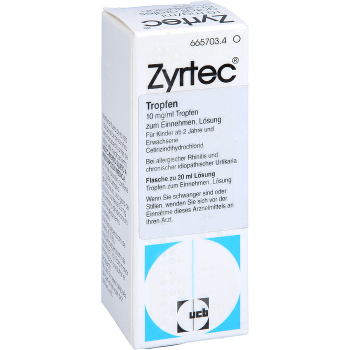 Zyrtec 10 mg/ml kohlpharma Tropfen zum Einnehmen, 20 ml Solution