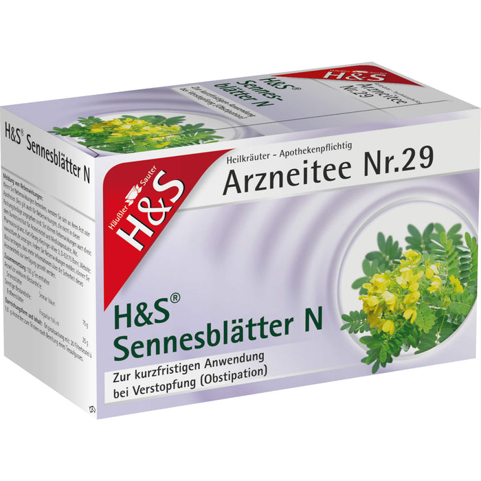 H&S Sennesblätter N Arzneitee Nr. 29 bei Verstopfung, 20 pc Sac filtrant