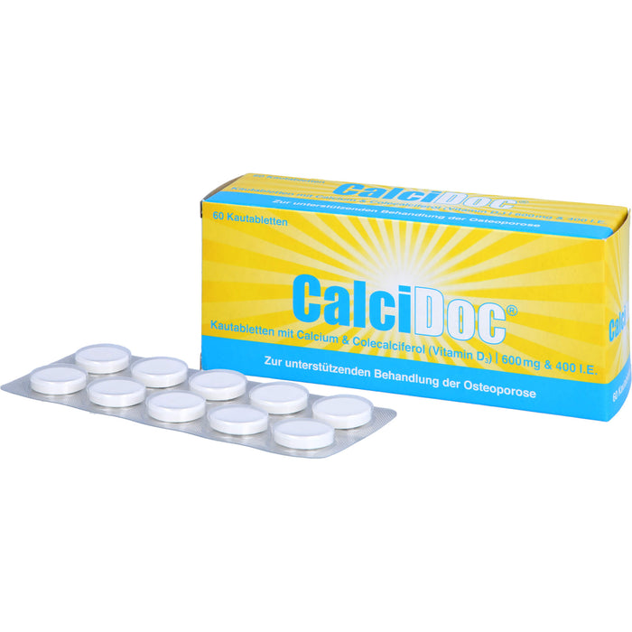 CalciDoc Kautabletten zur unterstützenden Behandlung der Osteoporose, 60 pcs. Tablets