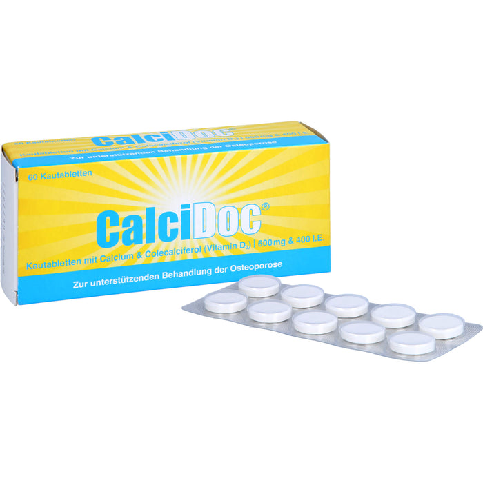 CalciDoc Kautabletten zur unterstützenden Behandlung der Osteoporose, 60 pcs. Tablets