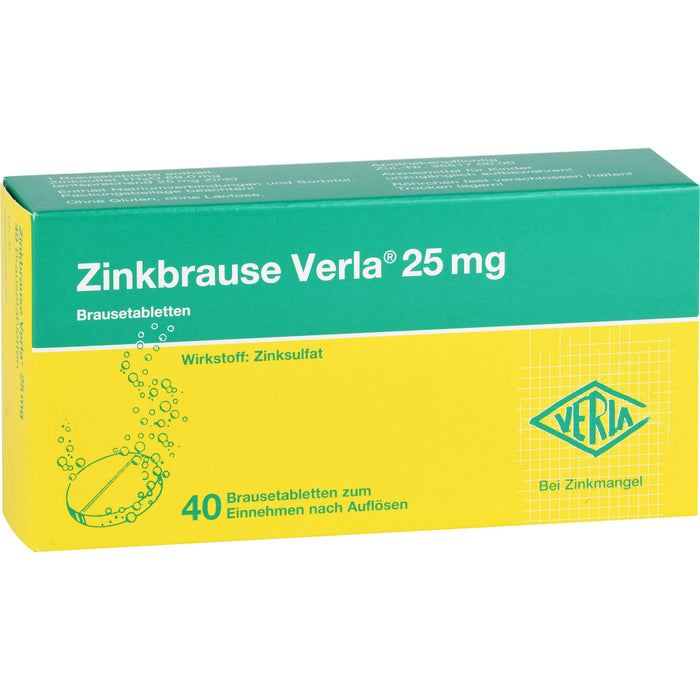 Zinkbrause Verla 25 mg Brausetabletten, 40 pcs. Tablets