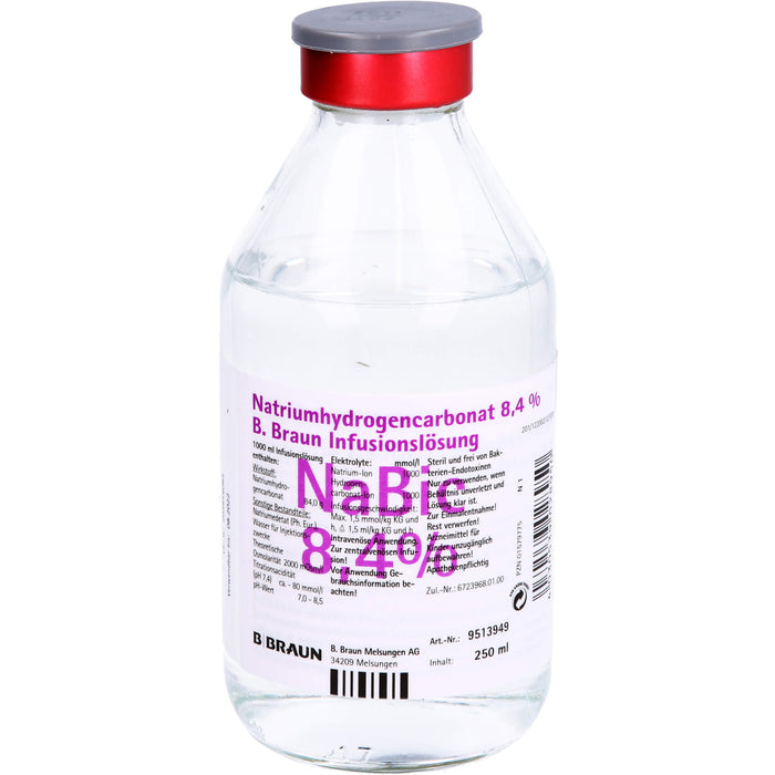 B. Braun Natriumhydrogencarbonat 8,4% Infusionslösung in Glasflasche, 250 ml Lösung