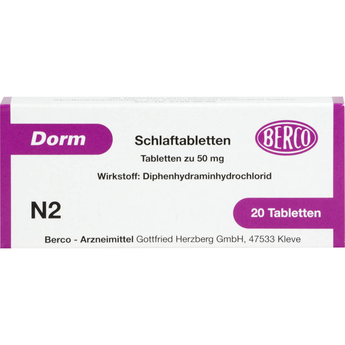 Dorm Schlaftabletten, 20 pc Tablettes