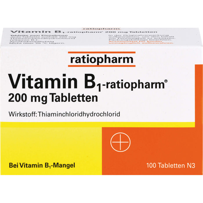 Vitamin B1-ratiopharm 200 mg Tabletten, 100 pc Tablettes