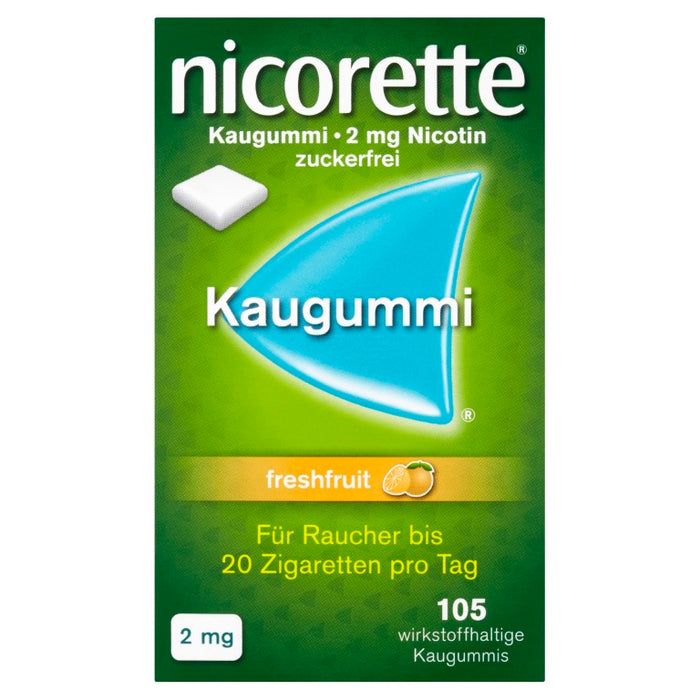 nicorette Kaugummi 2 mg Nicotin zuckerfrei freshfruit, 105 pc Gomme à mâcher