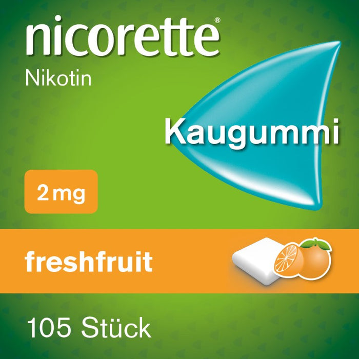 nicorette Kaugummi 2 mg Nicotin zuckerfrei freshfruit, 105 pc Gomme à mâcher