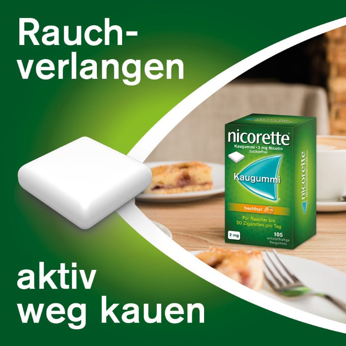 nicorette Kaugummi 2 mg Nicotin zuckerfrei freshfruit, 105 pcs. Chewing gum