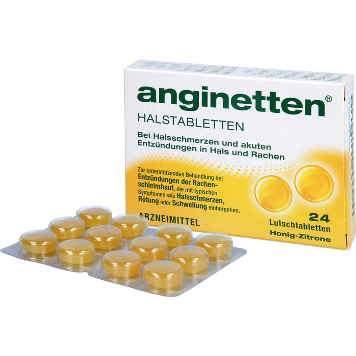 anginetten Halstabletten bei Entzündungen im Hals- und Rachenraum, 24 pc Tablettes