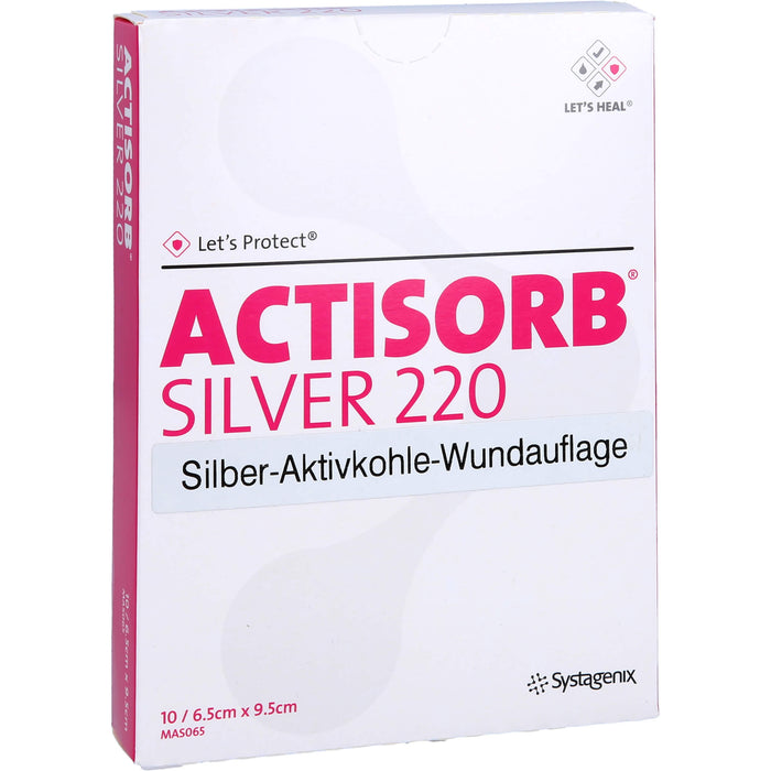 ACTISORB 220 Silver 9,5x6,5cm steril, 10 St KOM